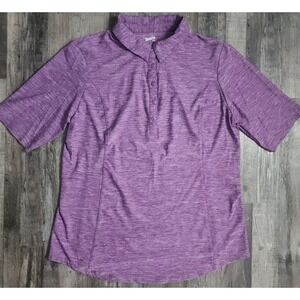 Duluth Trading Co Polo Shirt Womens Small Purple Armachillo Short Sleeve Top